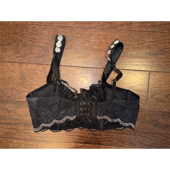 VICTORIAS SECRET DREAM ANGELS PUSH-UP W/O PADDING SEQUIN PEARL UNLINED DEMI BRA - Picture 4 of 7